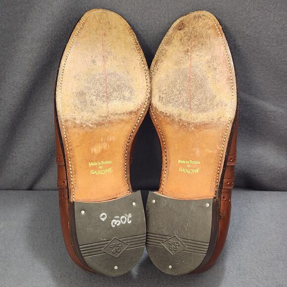 Saxon Mens 9.5 EEE Brown Leather Wingtip Oxford Dress Shoes main image 6
